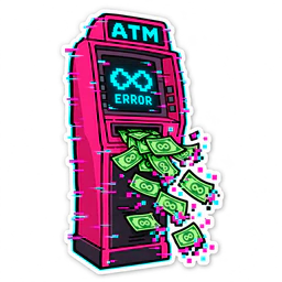 The glitching ATM spraying cash